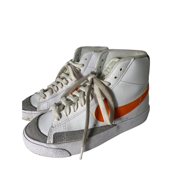 Nike Blazer Mid 77 Vintage Shoes Orange Swoosh 4y - Picture 3 of 5